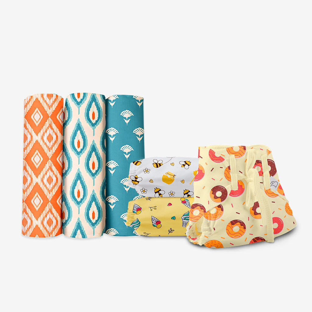 DryFeel Langots Pack of 3 with 3 Swaddles